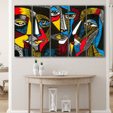 Abstract Faces Extra Large Canvas Prints Multi Panels B Wall Art Prints Home Decor