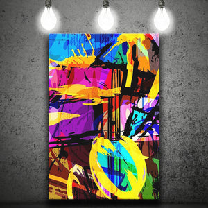 Abstract Purple Yellow  Blue Canvas Prints Wall Art Home Decor - Painting Canvas,Art Prints, Ready to hang