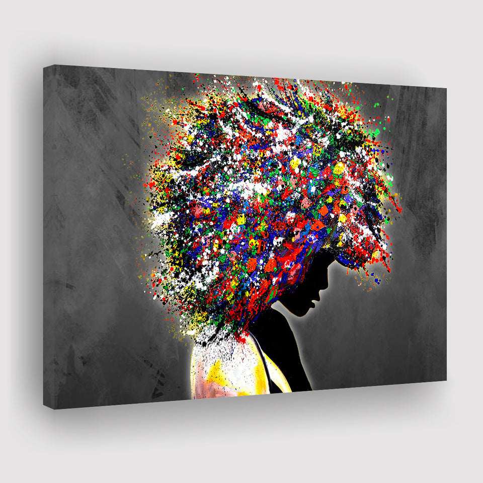 African American Girl Portraits Canvas Prints Wall Art Decor - Painting Canvas, Home Decor, Art Print, Art For Sale