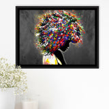 African American Girl Portraits Framed Canvas Prints Wall Art Decor - Painting Canvas, Floating Frame, Framed Picture