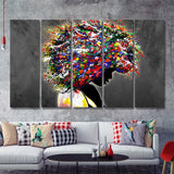 African American Girl Portraits Canvas 5 Piece B Prints Wall Art Decor - Painting Canvas, Multi Panels, Canvas Prints
