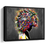 African American Girl Portraits Framed Canvas Prints Wall Art Decor - Painting Canvas, Floating Frame, Framed Picture