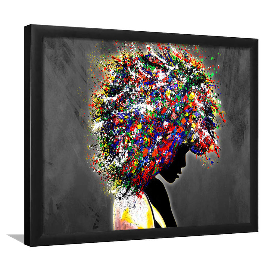 African American Girl Portraits Framed Art Print Wall Decor - Painting Art, Wall Art Decor, Framed Picture, Black Frame