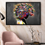 African American Girl Portraits Framed Canvas Prints Wall Art Decor - Painting Canvas, Floating Frame, Framed Picture