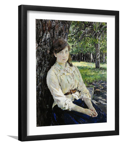 A Girl, Illuminated By The Sun. Portrait Of M. Ya. Simonovich By Valentin Aleksandrovich Serov - Painting Art, Art Print, Framed Art,Plexiglass cover - Unixcanvas