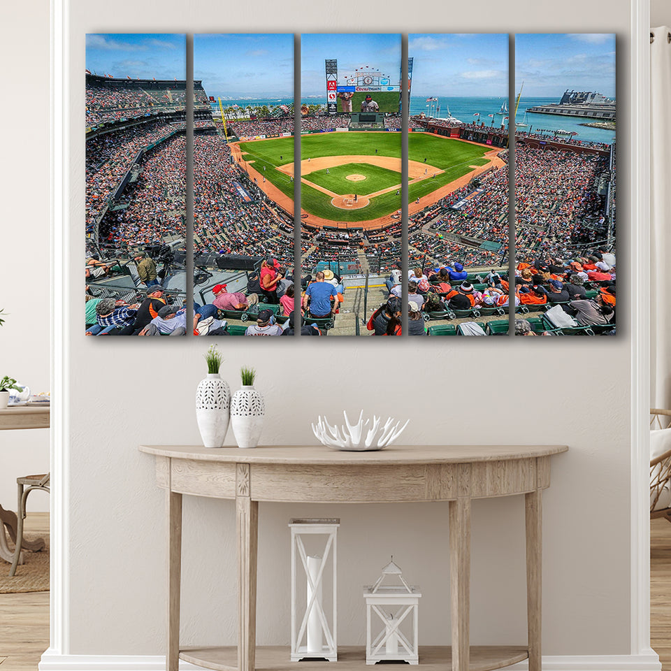 ATT Ballpark Stadium Canvas Prints Oracle Park Wall Art,Multi Panels B,Sport Stadium Art Prints, Fan Gift