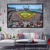 ATT Ballpark Stadium Framed Canvas Prints Oracle Park Wall Art,Sport Stadium Art Prints, Fan Gift