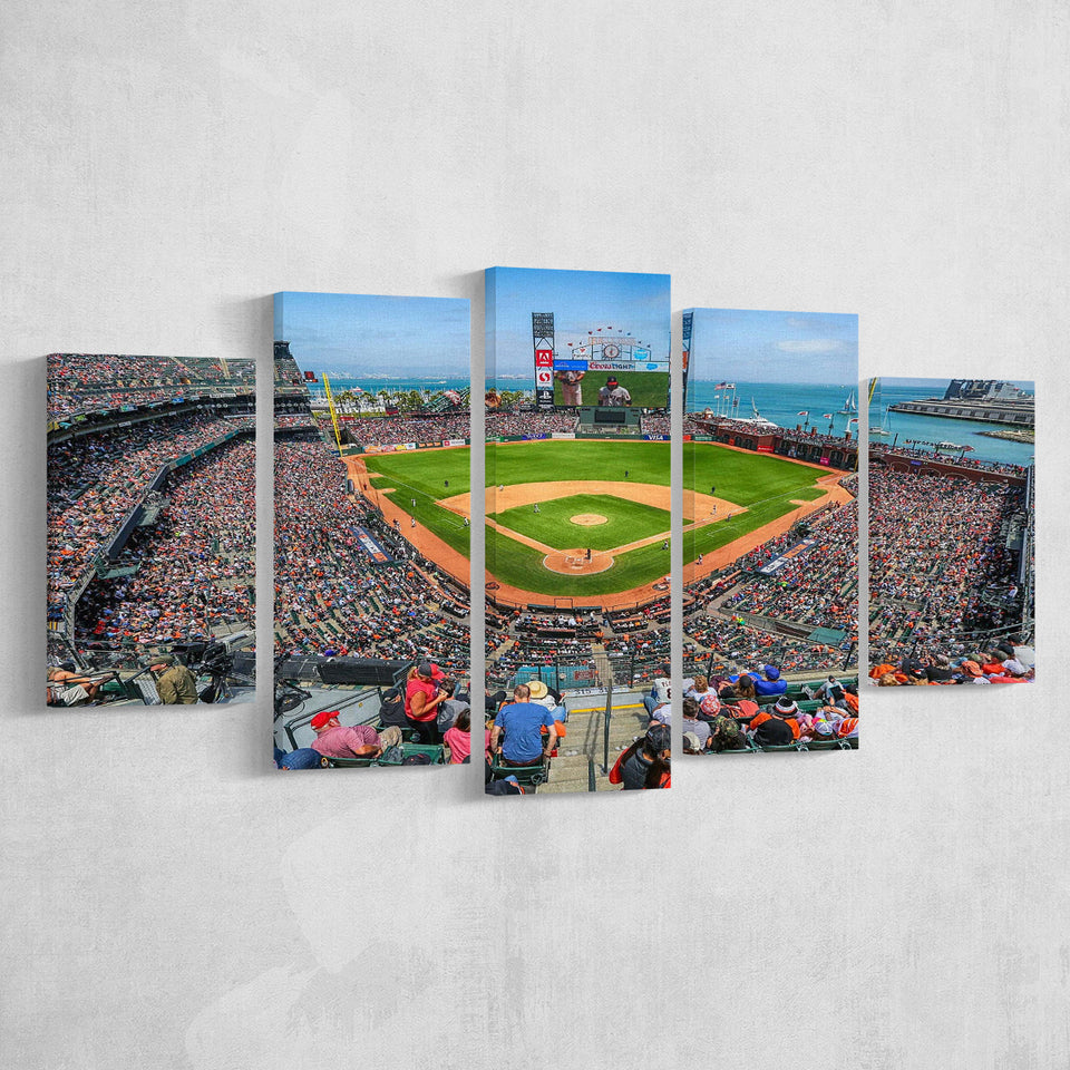 ATT Ballpark Stadium Canvas Prints Oracle Park Wall Art,Multi Panels,Sport Stadium Art Prints, Fan Gift