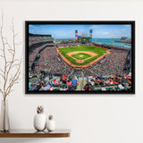 ATT Ballpark Stadium Framed Canvas Prints Oracle Park Wall Art,Sport Stadium Art Prints, Fan Gift