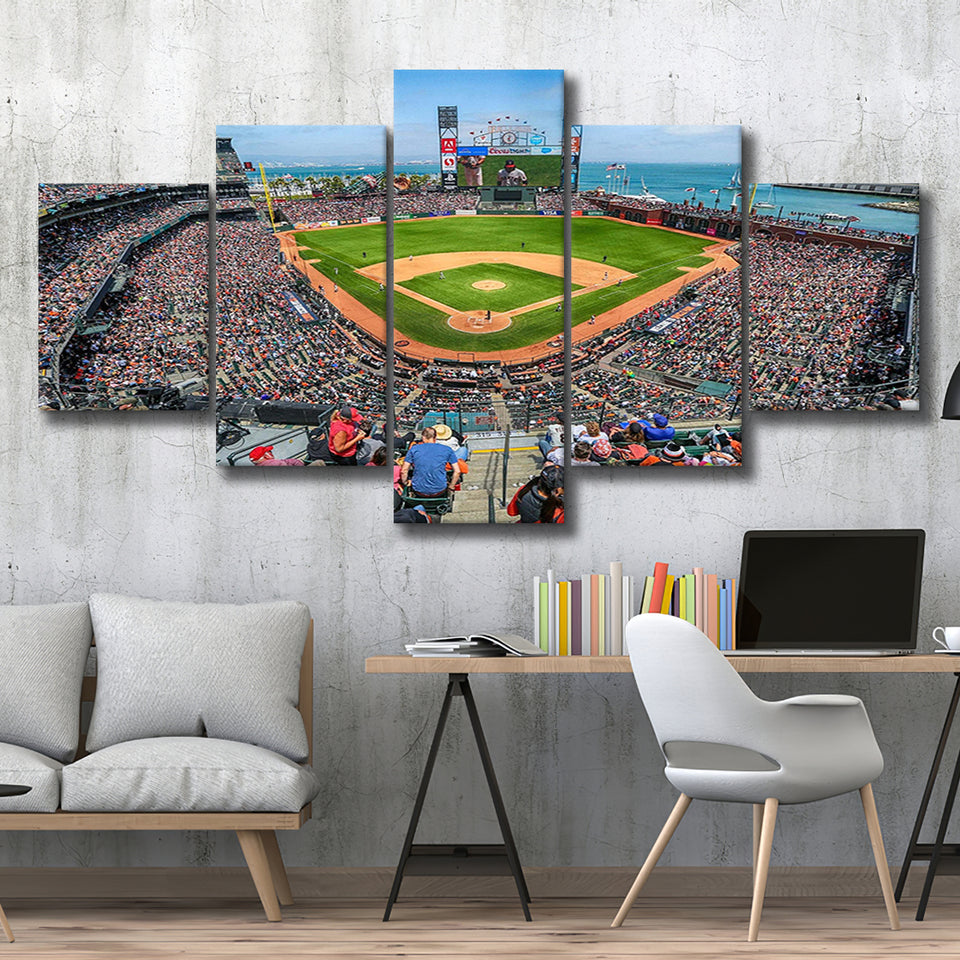 ATT Ballpark Stadium Canvas Prints Oracle Park Wall Art,Multi Panels,Sport Stadium Art Prints, Fan Gift