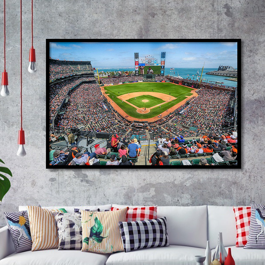 ATT Ballpark Stadium Art Prints Oracle Park Wall Art,Sport Stadium Art Prints, Fan Gift, Wall Decor