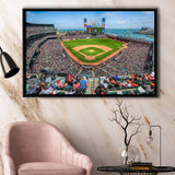 ATT Ballpark Stadium Framed Canvas Prints Oracle Park Wall Art,Sport Stadium Art Prints, Fan Gift