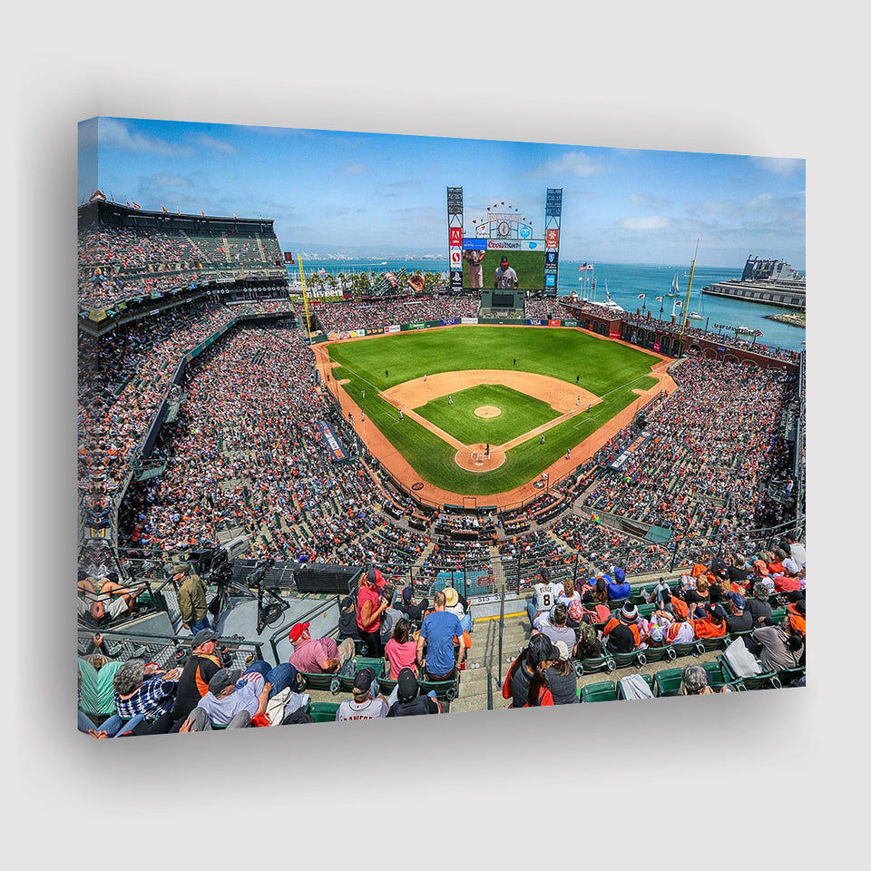 ATT Ballpark Stadium Canvas Prints Oracle Park Wall Art,Sport Stadium Art Prints, Fan Gift, Wall Decor