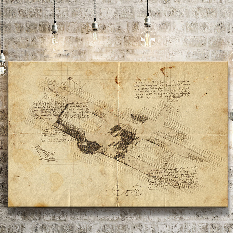 A Beechcraft Model B17R Staggerwing In Flight Canvas Prints Wall Art - Painting Canvas, Painting Prints, Wall Home Decor, Prints for Sale
