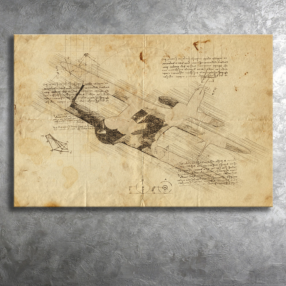 A Beechcraft Model B17R Staggerwing In Flight Canvas Prints Wall Art - Painting Canvas, Painting Prints, Wall Home Decor, Prints for Sale