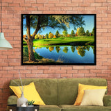 A Calm And Peaceful Bright Green Golf Cours Framed Art Prints Wall Art Decor - Painting Prints, Framed Picture