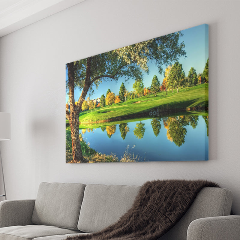 A Calm And Peaceful Bright Green Golf Cours Canvas Prints Wall Art - Painting Canvas, Art Prints, Wall Decor