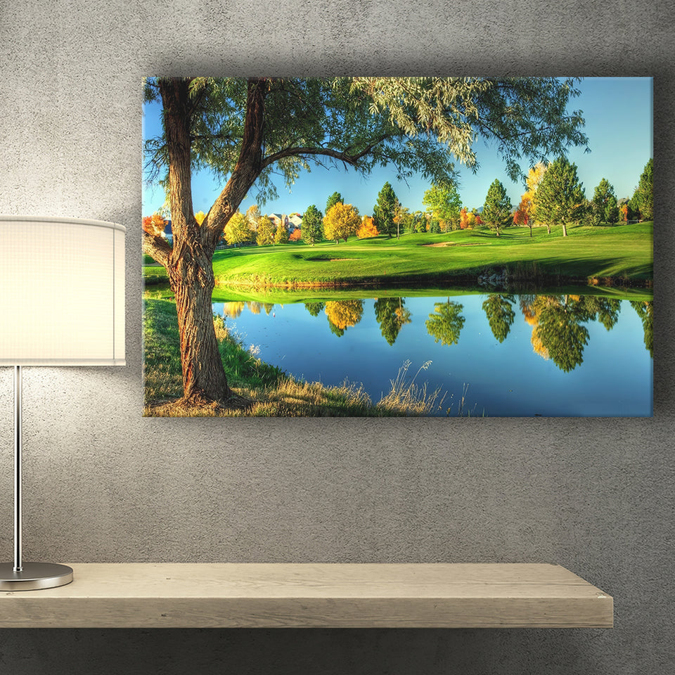 A Calm And Peaceful Bright Green Golf Cours Canvas Prints Wall Art - Painting Canvas, Art Prints, Wall Decor