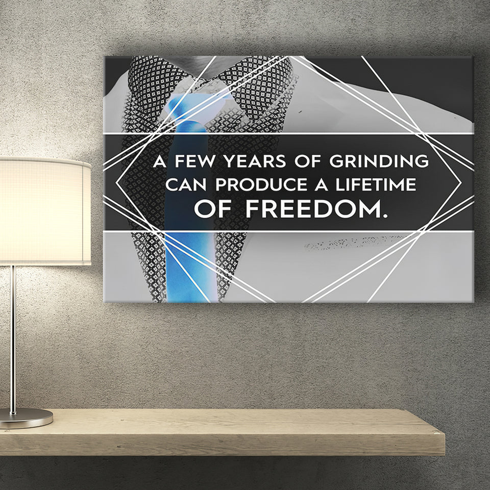 A Few Years Of Grinding Blue Canvas Prints Wall Art - Painting Canvas,Office Business Motivation Art, Wall Decor