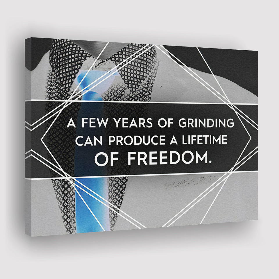 A Few Years Of Grinding Blue Canvas Prints Wall Art - Painting Canvas,Office Business Motivation Art, Wall Decor