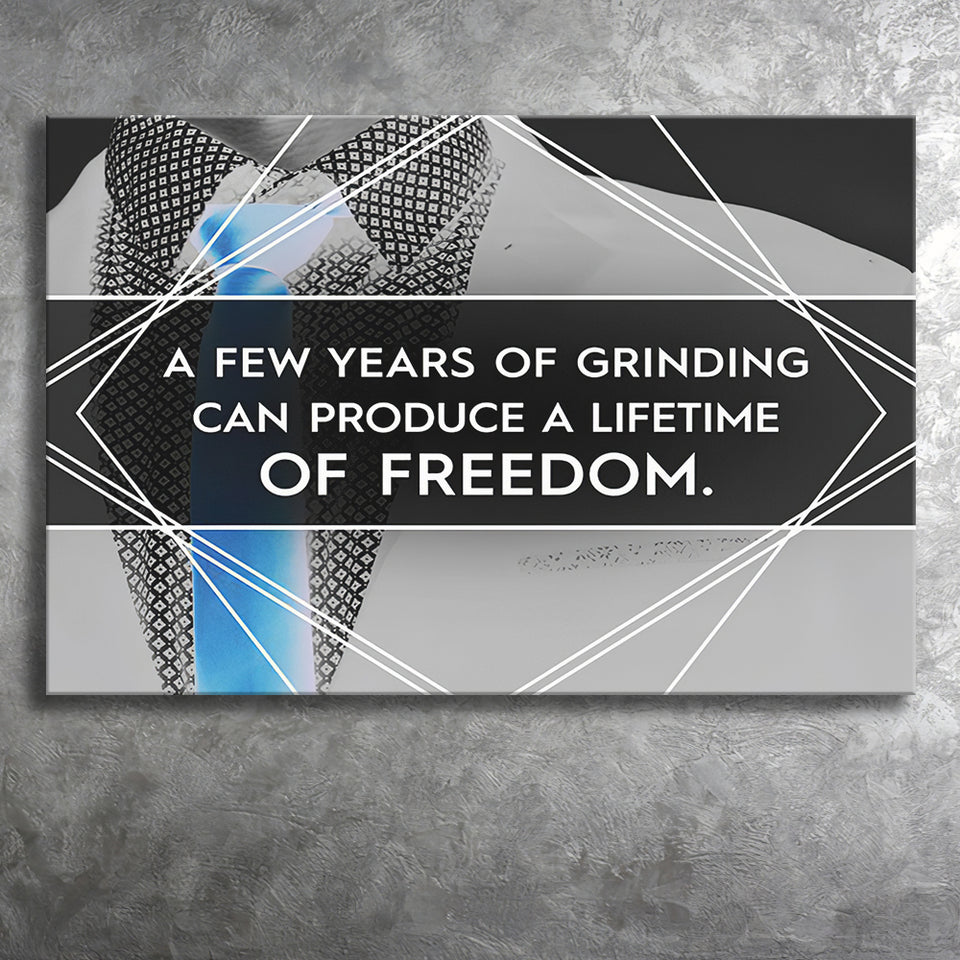 A Few Years Of Grinding Blue Canvas Prints Wall Art - Painting Canvas,Office Business Motivation Art, Wall Decor