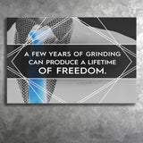 A Few Years Of Grinding Blue Canvas Prints Wall Art - Painting Canvas,Office Business Motivation Art, Wall Decor