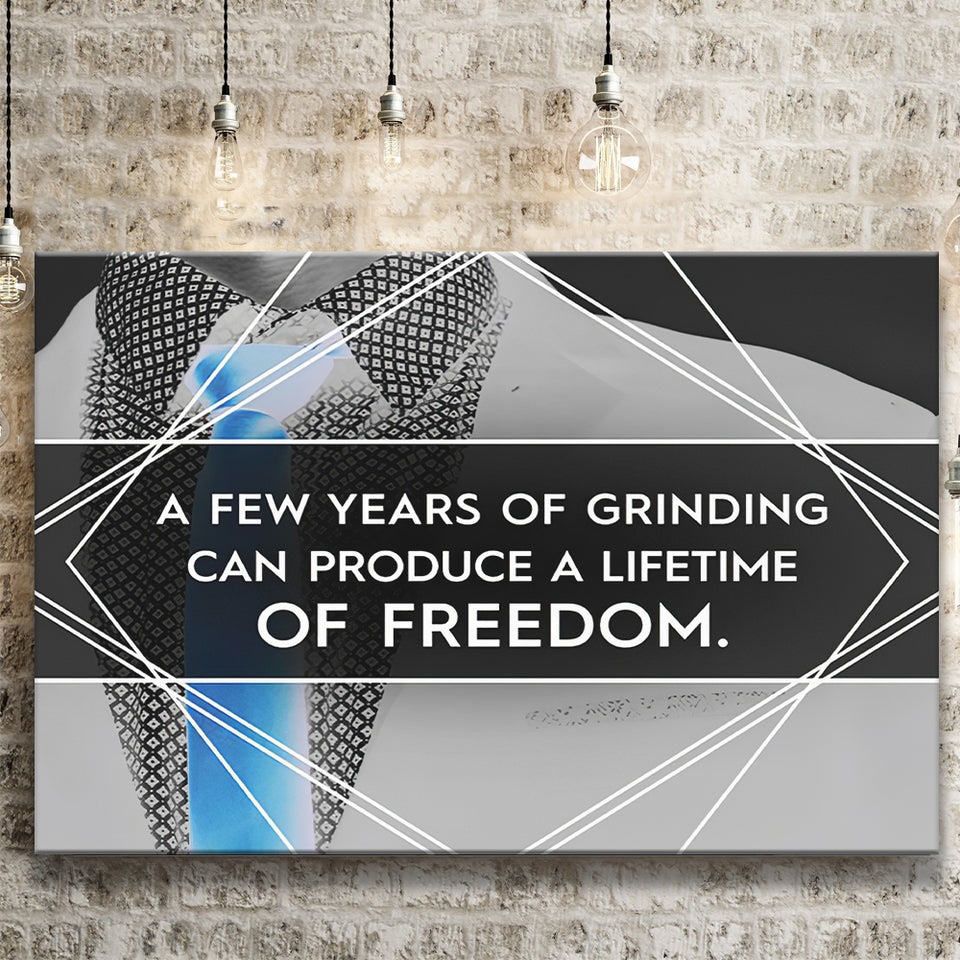 A Few Years Of Grinding Blue Canvas Prints Wall Art - Painting Canvas,Office Business Motivation Art, Wall Decor