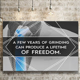 A Few Years Of Grinding Blue Canvas Prints Wall Art - Painting Canvas,Office Business Motivation Art, Wall Decor