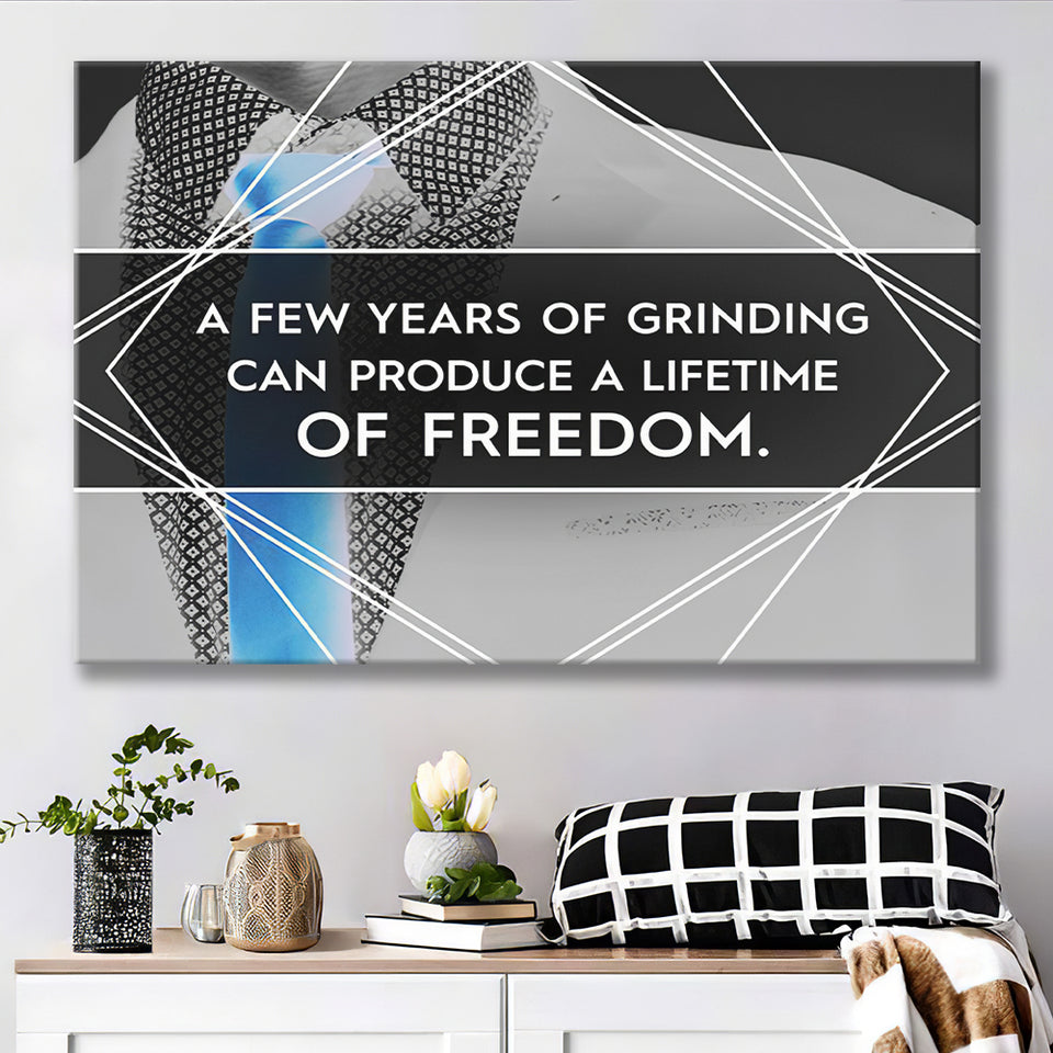 A Few Years Of Grinding Blue Canvas Prints Wall Art - Painting Canvas,Office Business Motivation Art, Wall Decor