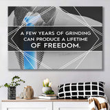 A Few Years Of Grinding Blue Canvas Prints Wall Art - Painting Canvas,Office Business Motivation Art, Wall Decor