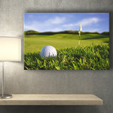 A Golf Course Featuring A Perfect White Golf Ball In The Grassland Canvas Prints Wall Art - Painting Canvas, Art Prints, Wall Decor