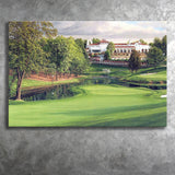 A Golf Course In Front Of A Big White Mansion Canvas Prints Wall Art - Painting Canvas, Art Prints, Wall Decor