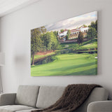 A Golf Course In Front Of A Big White Mansion Canvas Prints Wall Art - Painting Canvas, Art Prints, Wall Decor