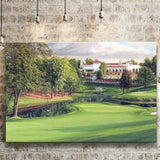 A Golf Course In Front Of A Big White Mansion Canvas Prints Wall Art - Painting Canvas, Art Prints, Wall Decor