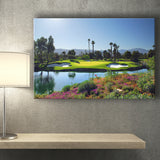 A Golf Course With A Colorful Flower Garden A Pond White Sand Hazards Canvas Prints Wall Art - Painting Canvas, Art Prints, Wall Decor