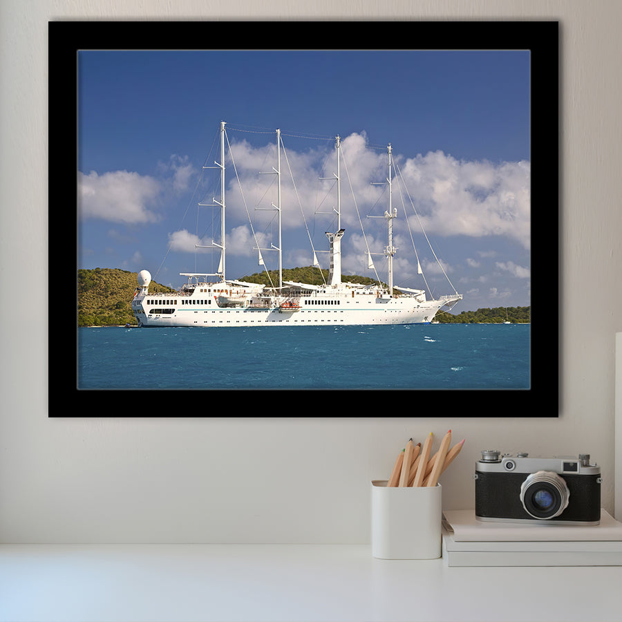 A Look At A Yacht At The Bitter End Yacht Club Virgin Framed Art Prints Wall Decor - Painting Art, Framed Picture, Home Decor, For Sale