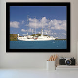 A Look At A Yacht At The Bitter End Yacht Club Virgin Framed Art Prints Wall Decor - Painting Art, Framed Picture, Home Decor, For Sale