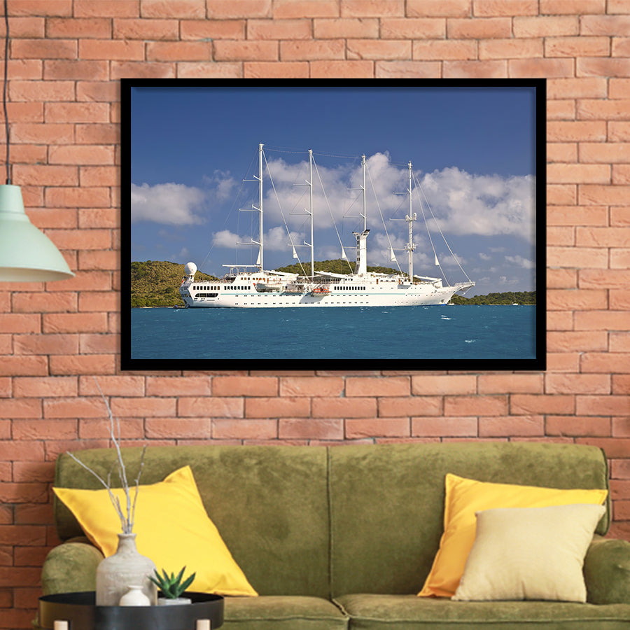 A Look At A Yacht At The Bitter End Yacht Club Virgin Framed Art Prints Wall Decor - Painting Art, Framed Picture, Home Decor, For Sale