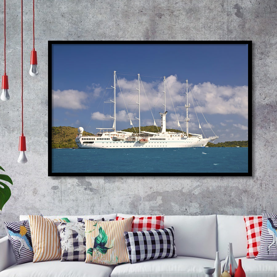 A Look At A Yacht At The Bitter End Yacht Club Virgin Framed Art Prints Wall Decor - Painting Art, Framed Picture, Home Decor, For Sale