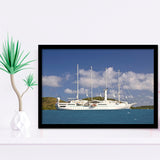 A Look At A Yacht At The Bitter End Yacht Club Virgin Framed Art Prints Wall Decor - Painting Art, Framed Picture, Home Decor, For Sale
