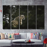 A Snow Leopard 5 Pieces B Canvas Prints Wall Art - Painting Canvas, Multi Panel, Wall Decor, Canvas Art
