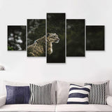 A Snow Leopard 5 Pieces Canvas Prints Wall Art - Painting Canvas, Multi Panel, Wall Decor, Canvas Art