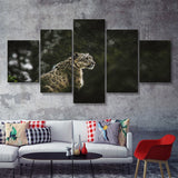 A Snow Leopard 5 Pieces Canvas Prints Wall Art - Painting Canvas, Multi Panel, Wall Decor, Canvas Art