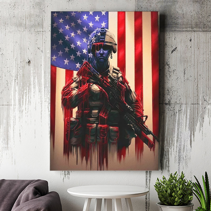 A Veterans Prayer God Bless The Usa Canvas Prints Wall Art - Painting Canvas, Wall Decor, For Sale, Home Decor