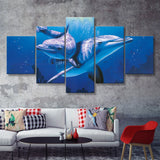 A Lovely Dolphins 5 Pieces Canvas Prints Wall Art - Painting Canvas, Multi Panel, Wall Decor, Canvas Art
