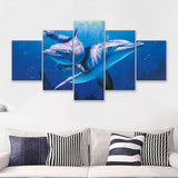 A Lovely Dolphins 5 Pieces Canvas Prints Wall Art - Painting Canvas, Multi Panel, Wall Decor, Canvas Art