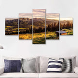 A view of The Tatra Mountains and Zakopane in summer Poland 5 Pieces Canvas Prints Wall Art - Painting Canvas, Multi Panels, Wall Decor