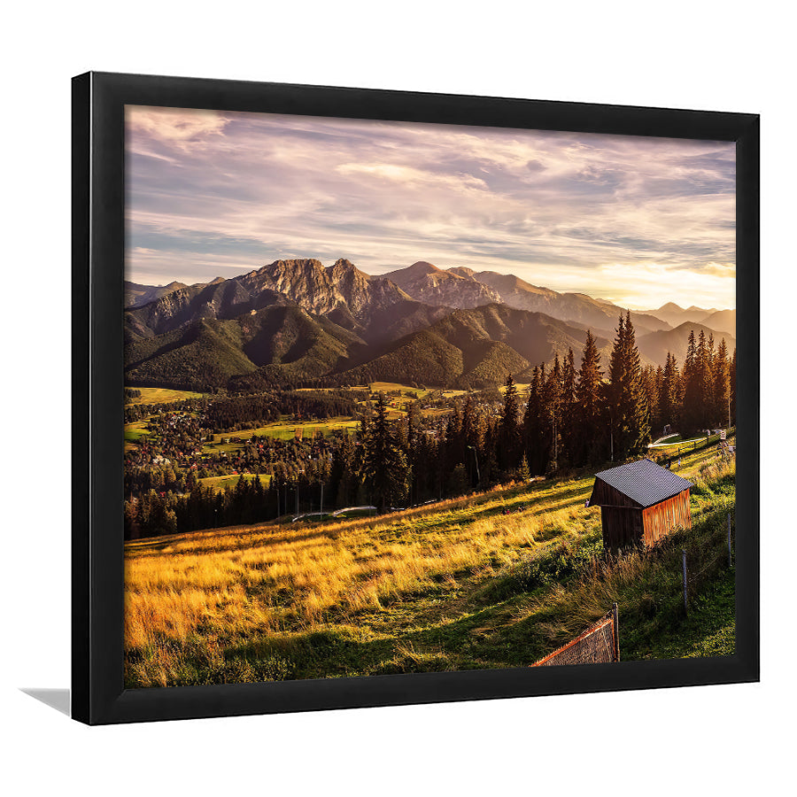 A view of The Tatra Mountains and Zakopane in summer Poland Framed Art Prints Wall Decor - Painting Art, Wall Art, Home Decor