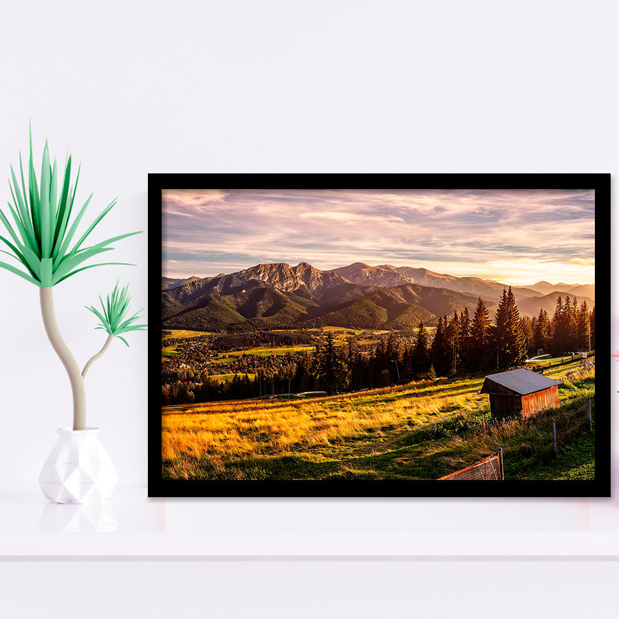 A view of The Tatra Mountains and Zakopane in summer Poland Framed Art Prints Wall Decor - Painting Art, Wall Art, Home Decor