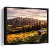 A view of The Tatra Mountains and Zakopane in summer Poland Framed Canvas Prints Wall Art - Painting Canvas, Wall Decor, Home Decor